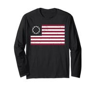 Betsy Ross Flag Camicia - Distressed Betsy Ross Bandiera Americana Maglia a Manica
