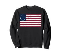 Betsy Ross Flag Camicia - Distressed Betsy Ross Flag Felpa