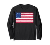 Betsy Ross Flag Camicia - Distressed Betsy Ross Flag Maglia a Manica