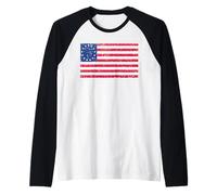 Betsy Ross Flag Camicia - Distressed Betsy Ross Flag Maglia con Maniche Raglan