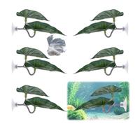 Betta - Set di 6 amache e piante da acquario, a doppio strato, con ventosa, accessori decorativi per acquario, per riposare, allevare, nascondersi, decorazioni per acquari, accessori per pesci Betta