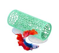 Betta Tunnel - Hollow Fish Tank Cave, Small Safe Habitat with Suction Base, Resting Shelter Ornament with Curved Design, Aquatic Pet Decorative Piece, Betta Fish Tank Accessory for Cichlids Cr
