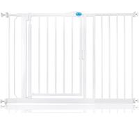 Bettacare Cancelletto per Scale con Chiusura Automatica, 118,2cm - 125,2cm, Bianco,Cancelletto di Sicurezza a Pressione, Cancelletto per Bambini, Barriera di Sicurezza per Porte e Corridoi