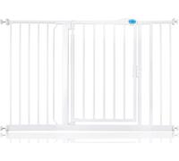 Bettacare Cancelletto per Scale con Chiusura Automatica, 125,4cm - 132,4cm, Bianco, Cancelletto di Sicurezza a Pressione, Cancelletto per Bambini, Barriera di Sicurezza per Porte e Corridoi