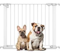 Bettacare SafeStep Cancello per cani, bianco, 89-96 cm, passaggio extra basso, porta extra larga 74 cm, un unico pezzo extra largo per scale, corridoi e porte, animali domestici e cuccioli, facile