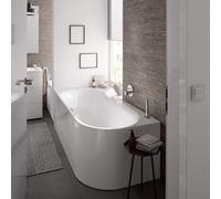 Bette Lux Oval Silhouette vasca da bagno ad angolo, con pannello laterale, 3427-000CERVS,PLUS+B533-901, Lux Oval Silhouette bianco [Vasche da Bagno > Vasche da Bagno ad Angolo]