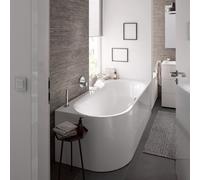 Bette Lux Oval Silhouette vasca da bagno ad angolo, con pannello laterale, 3437-000CELVS,PLUS+B605-901, Lux Oval Silhouette bianco [Vasche da Bagno > Vasche da Bagno ad Angolo]