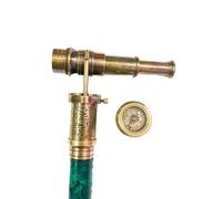 Better Buy Handicraft - Bastone da passeggio in legno vintage fatto a mano con telescopio nascosto in ottone con bussola