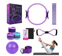 Better Kit per pilates, kit essenziale per pilates, da donna, fasce per allenamento glutei, palla da yoga da 25 cm, figura 8, fasce di resistenza per yoga (viola)