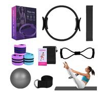 Better Kit per pilates, kit essenziale per pilates, da donna, fasce per allenamento glutei, palla da yoga da 25 cm, figura 8, fasce di resistenza per yoga (nero)