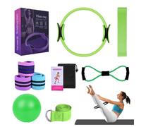Better - Kit di pilates, kit essenziale di pilates per donne, fasce glutei per allenare i glutei, palla yoga, 25 cm, figura 8, fascia di resistenza, bande yoga per stretching (verde)