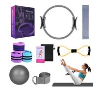 Better Kit per pilates, kit essenziale per pilates, da donna, fasce per allenamento glutei, palla da yoga, 25 cm, figura 8, fasce di resistenza per yoga (grigio)