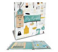 Better Kitchen Products, set di raccoglitori per ricette, con 3 anelli standard (con 50 protezioni per pagine e 12 divisori per categorie) di Better Kitchen Products, 29,2 x 30,5 cm, design vintage da