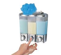 Better Living Products - Clear Choice, 3 dispenser da doccia per shampoo e sapone, 19,1 x 8,9 x 7,5, cromato.