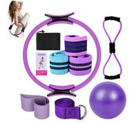 Better Me Pilates Kit, Pilates Essentials Kit for Women, Booty Bands for Working Out Glutes Yoga Ball 25cm Figure 8 Resistance Band Yoga Bands for Stretching for Advanced and Beginners Users (Purple)