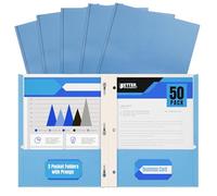 Better Office Products, 2 cartelline in carta con punte, 50 pezzi, colore azzurro opaco