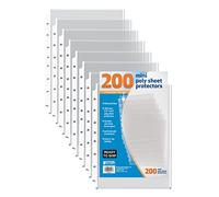Better Office Products 200 Count Mini Poly Sheet Protectors, Standard Weight, Diamond Clear, 5.5" x 8.5", 200 Pack