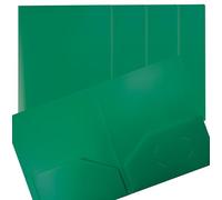 Better Office Products 24 cartelline in plastica 2 tasche formato lettera 8,5 x 11 pollici verde