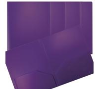Better Office Products, cartella portadocumenti in plastica con 2 tasche, formato lettera, confezione da 24, viola
