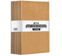Better Office Products Quaderni Kraft a righe, confezione da 21,1 x 14 cm, formato A5, 60 pagine a righe avorio, 80 g/m², copertina morbida, dorso cucito, diario di viaggio Kraft