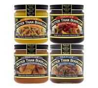 Better Than Bouillon Premium Base Variety Pack, 1 base di pollo arrosto, 1 base di arrosto di manzo, 1 base di aglio arrosto, 1 base di cipolla saltata, barattoli da 8 once (confezione da 4)