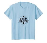 Better Together Bestie Twinning Cosmic Friendship Citazione Maglietta, Bambini, Celeste, 8 Anni