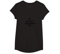 Better Together Bestie Twinning Cosmic Friendship Citazione Maglietta, Ragazze, Nero, XS