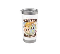 Better Together Earth Moon Peace Unity Positive Message Bicchiere termico in acciaio inox doppia parete