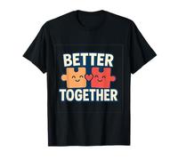 Better Together Puzzle Pieces Cuore Design Maglietta