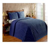 Better Trends Bedpsread, copriletto king size, in cotone, blu navy