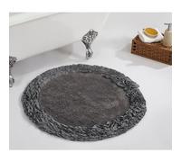 Better Trends Shaggy Border Collection è ultra morbido, peluche e assorbente, tappeto da bagno trapuntato, 100% cotone in colori vivaci, 76,2 cm, grigio