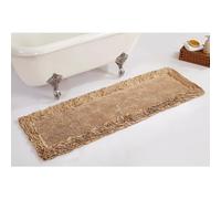 Better Trends Tappeto da bagno in 100% cotone, collezione Shaggy Border, ultra morbido, assorbente, tappeto da bagno trapuntato, per vasca, doccia e bagno, 50,8 x 152,4 cm, beige