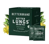 Betterbrand BetterLungs Detox Tea - Tisana per supporto respiratorio | Foglia di verbasco e miscela di erbe per la salute e il benessere dei polmoni | Senza caffeina | 15 bustine di tè