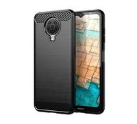 betterfon | Cover per Nokia G10 G20, effetto carbonio, per esterni, resistente agli urti, in silicone TPU, colore: nero