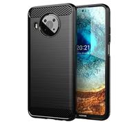 betterfon | Cover per Nokia X10 / X20, effetto carbonio, per esterni, resistente agli urti, in silicone TPU, per Nokia X10 / X20, colore: nero