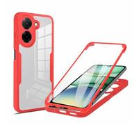 betterfon Custodia a 360 gradi compatibile con Xiaomi Redmi A5 4G (EU 173 mm) | Custodia con pellicola protettiva integrata | Rosso