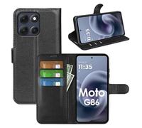 betterfon Custodia a portafoglio compatibile con Motorola Moto G86 5G, in TPU di alta qualità, con scomparti per carte di credito, chiusura magnetica, funzione leggio, colore nero