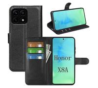 betterfon Custodia a portafoglio per Honor X8A, in pelle PU, con funzione leggio, scomparti per carte di credito, colore nero
