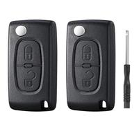 Betterher 2 pezzi Guscio Chiave 2-pulsanti con Batteria Slot compatibile Citroen C2 C3 C4 C5 C6 C8 Xsara, Peugeot 107 206 207 307 307S 308 407 607 2BT