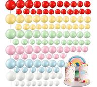 BetterJonny, 120 palline decorative per torte, decorazioni fai da te, mini palloncino, decorazione per torte, per matrimoni, baby shower, compleanno, torta (colori arcobaleno)