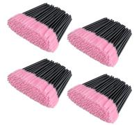BetterJonny - 400 spazzole per ciglia, con cristalli, mascara, bacchette magiche, per estensione delle ciglia, per saloni di bellezza e uso domestico (nero + rosa)