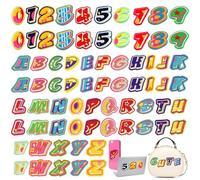 BetterJonny - 72 toppe termoadesive ricamate colorate con lettere dell'alfabeto A-Z, numeri 0-9, per vestiti, toppe ricamate per scarpe, cappelli, borse, jeans, accessori fai da te