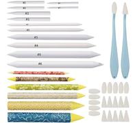 BetterJonny Set da 40 pezzi di fusti e tortillioni, per disegnare schizzi, matite, strumenti di miscelazione artistica, include 18 matite per sfumare la carta, 2 set di spazzole per schizzi