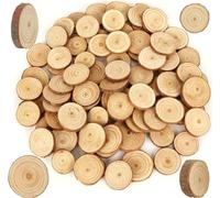 BetterJonny - Set di 100 dischi in legno, rotondi, sotto 3 cm, con foro, cerchi in legno incompiuti per fai da te, artigianato, matrimoni, decorazioni natalizie