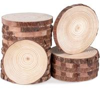 BetterJonny - Set di 20 dischi in legno, rotondi, 10-12 cm, con foro, cerchi in legno incompiuti per fai da te, artigianato, matrimoni, decorazioni natalizie