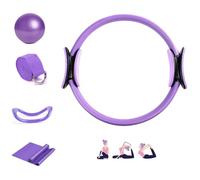 BetterMes Pilates Essential Kit, Pilates Essentials Kit for Women, Includes Resistance Bands, Yoga Ring, Stretch Straps, Pull Bands & Ball, for Women's Home Workouts (Purple)