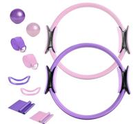 BetterMes Pilates Essential Kit, Pilates Essentials Kit for Women, Includes Resistance Bands, Yoga Ring, Stretch Straps, Pull Bands & Ball, for Women's Home Workouts (2Pcs Mix)