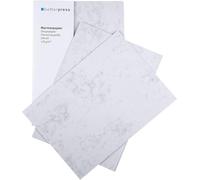 Betterpress® 50 fogli di carta marmorizzata grigio 120 g, A4 - carta marmorizzata su entrambi i lati di alta qualità - Premium carta da lettere ideale come menù, certificato e certificato