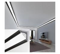bettght Surface Mounted LED Light Trough, Aluminum LED Channel for Bathroom/Cabinet/Corridor/Bookshelf, Crown Molding Lighting for Ceiling/Wall/Floor(35m/114.8ft)