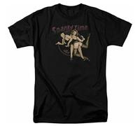 Bettie Page Spanky Time 2 1950 of Pinups Unisex 100% Cotton Short-Sleeve T-Shirts Black S